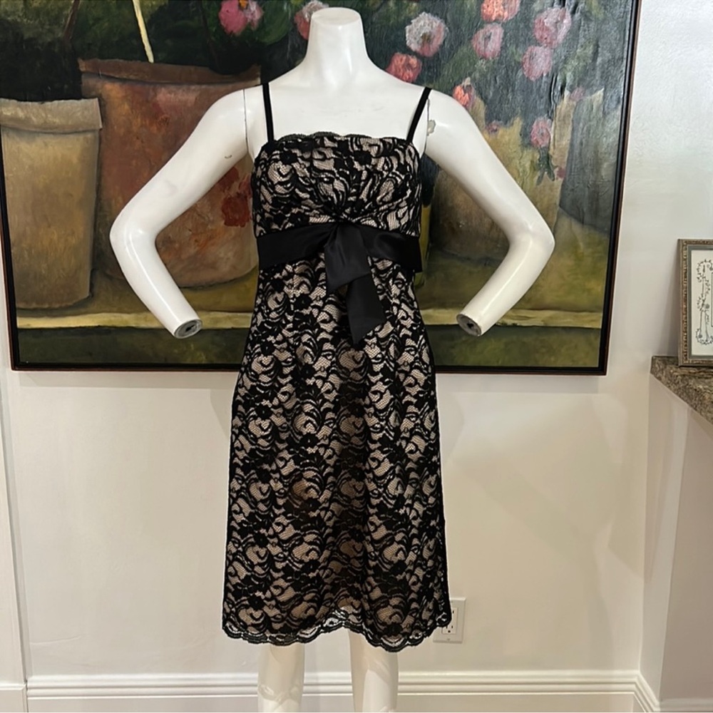 WHITE HOUSE BLACK MARKET Lace Midi Dress with Removable Spaghetti Straps, Size 4